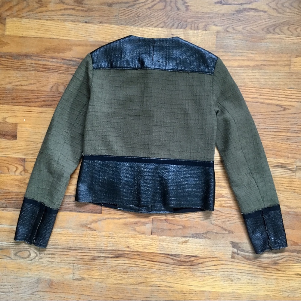 Rachel Roy Green Tweed Jacket Size 0 EUC - Picture 6 of 8